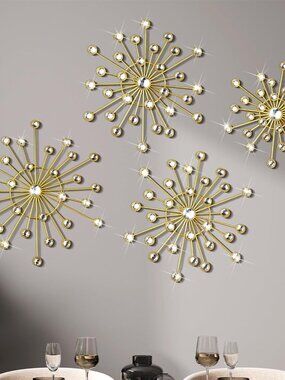 4 Pieces Metal Wall Sunburst Art Decor